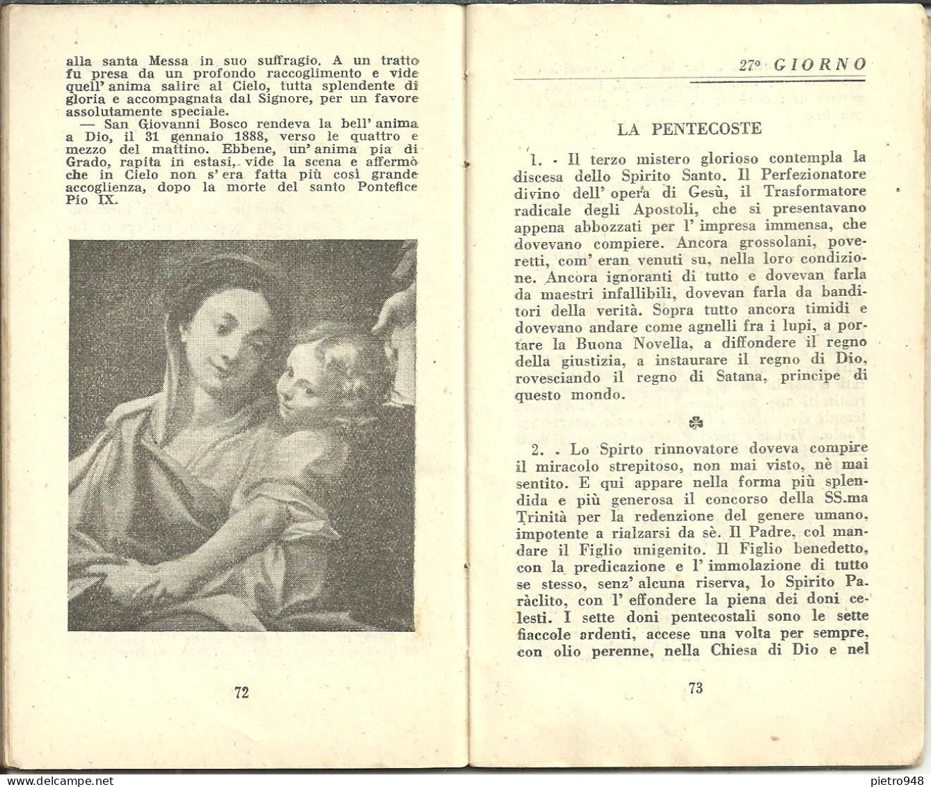 Libro (Libretto) Religioso, "Il Santo Rosario", Sac. N.M. Castellano, Ed. L. Parm, Bologna 1941 - Religión/Espiritualismo