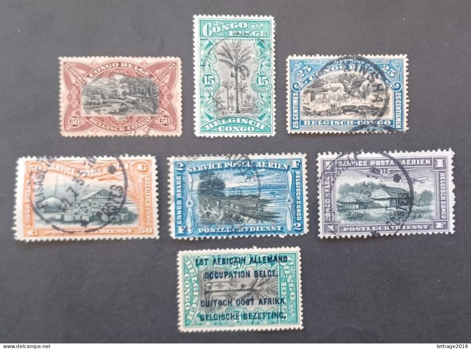 CONGO BELGA 1894 LEGENDE ESTAT INDEPENDANT DU CONGO + AIRMAIL STOCK LOT MIX + 6 SCANNER - Collections