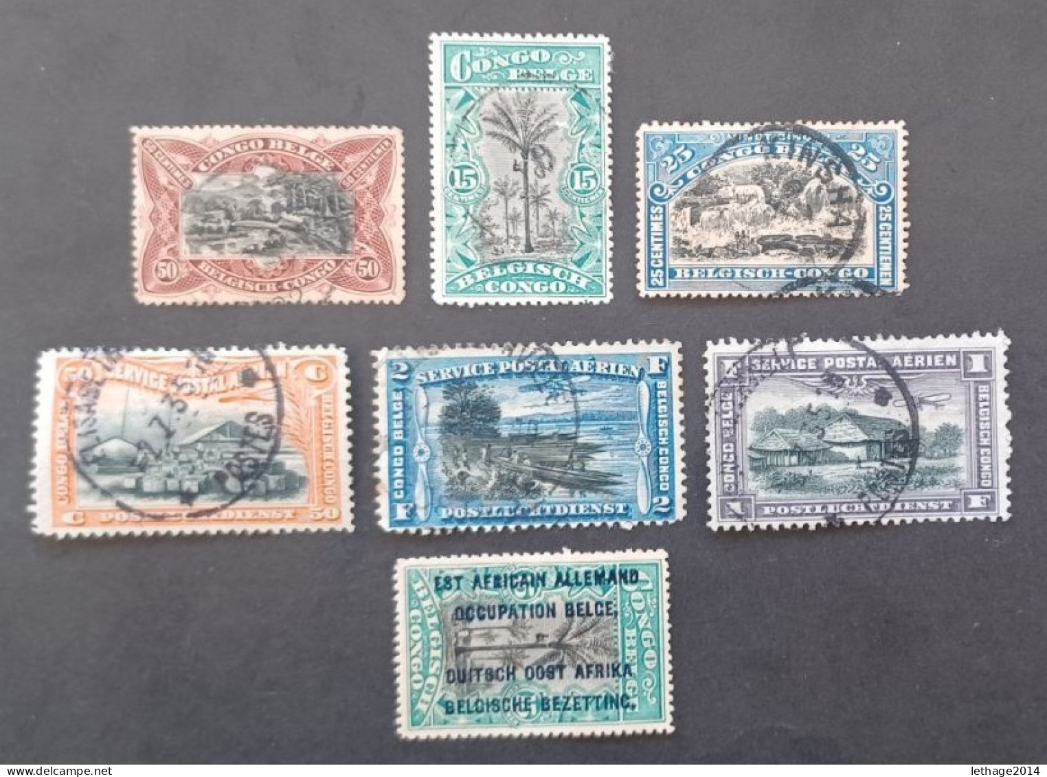 CONGO BELGA 1894 LEGENDE ESTAT INDEPENDANT DU CONGO + AIRMAIL STOCK LOT MIX + 6 SCANNER - Sammlungen