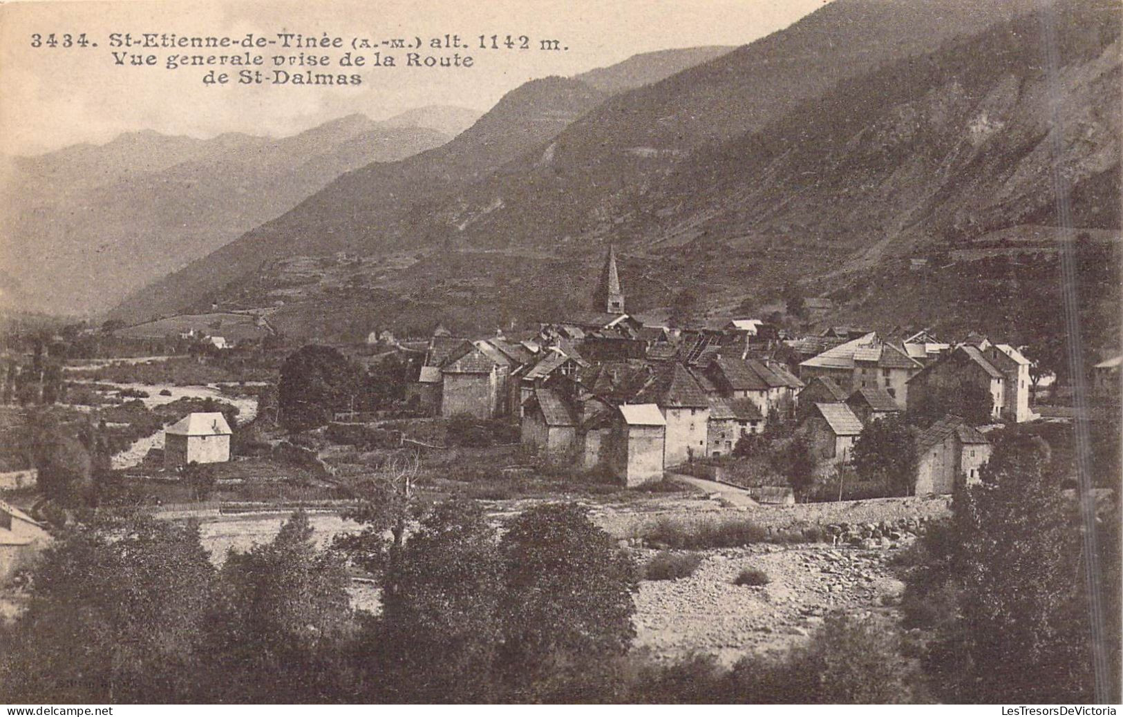 FRANCE - 06 - Saint-Etienne-de-Tinée - Vue Générale Prise De La Route De St-Dalmas - Carte Postale Ancienne - Saint-Etienne-de-Tinée