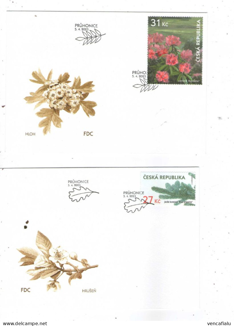 Year 2023 - Botanic Garden Pruhonice, Set Of 3 FDC's - FDC