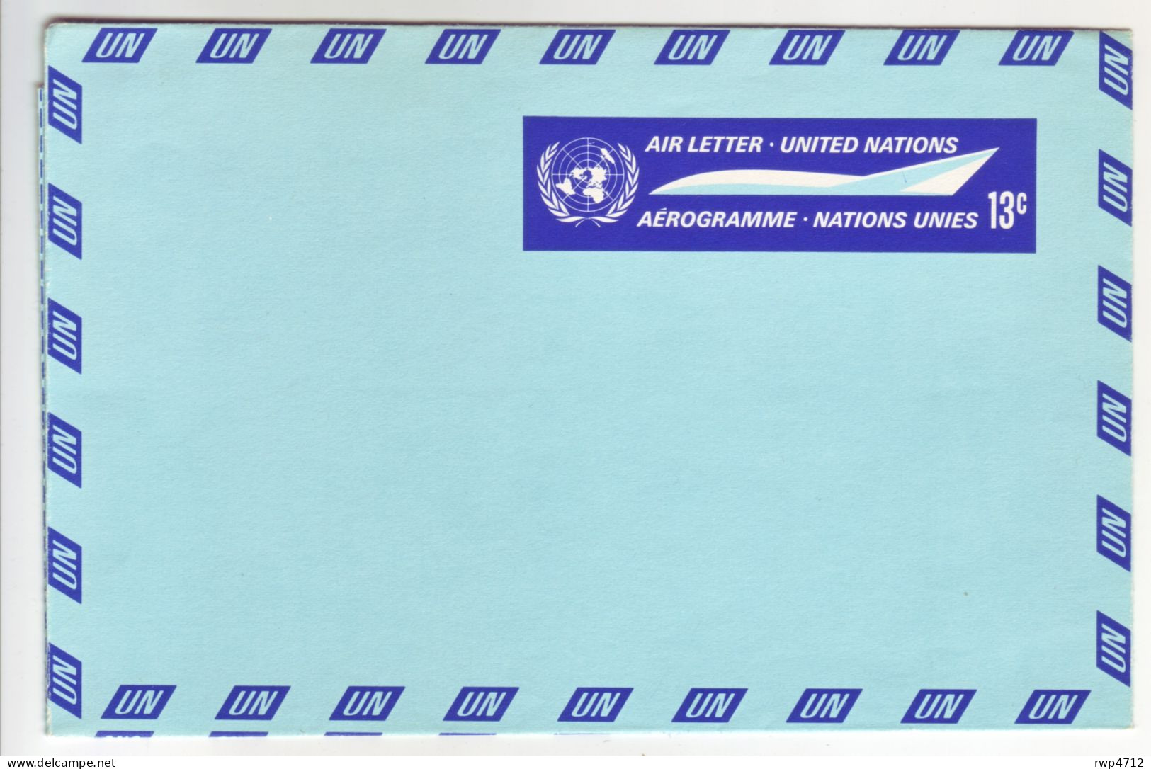 UN NEW YORK     Aerogramme  13c - Airmail
