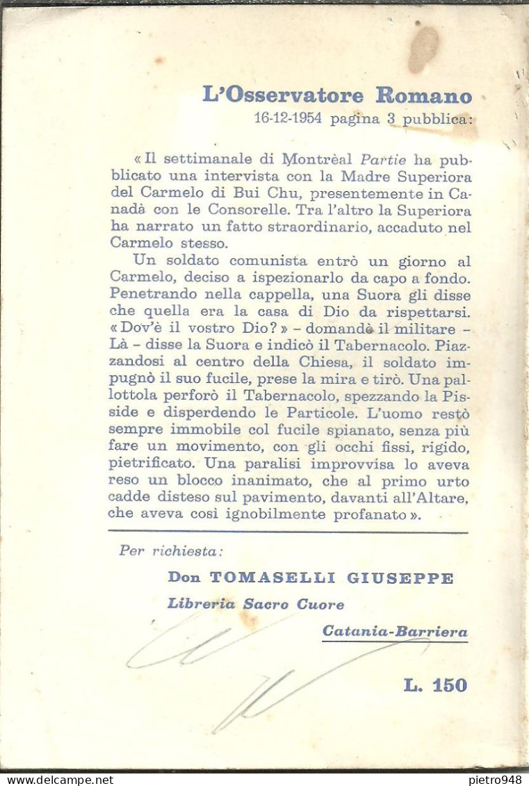 Libro (Libretto) Religioso, "L'Ostia Consacrata", XVI Congr Eucaristico Naz., Ed. Scuola Salesiana Catania Barriera 1959 - Religion