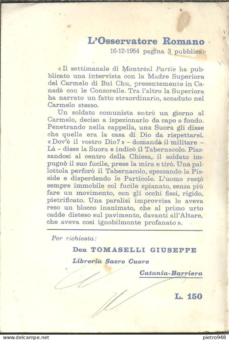 Libro (Libretto) Religioso, "L'Ostia Consacrata", XVI Congr Eucaristico Naz., Ed. Scuola Salesiana Catania Barriera 1959 - Religione/Spiritualismo