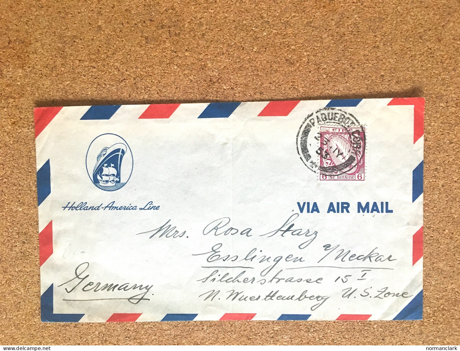 IRELAND 1953 PAQUEBOT COBH AND 1958 TRANSATLANTIC FLIGHT COVERS (2) - Poste Aérienne