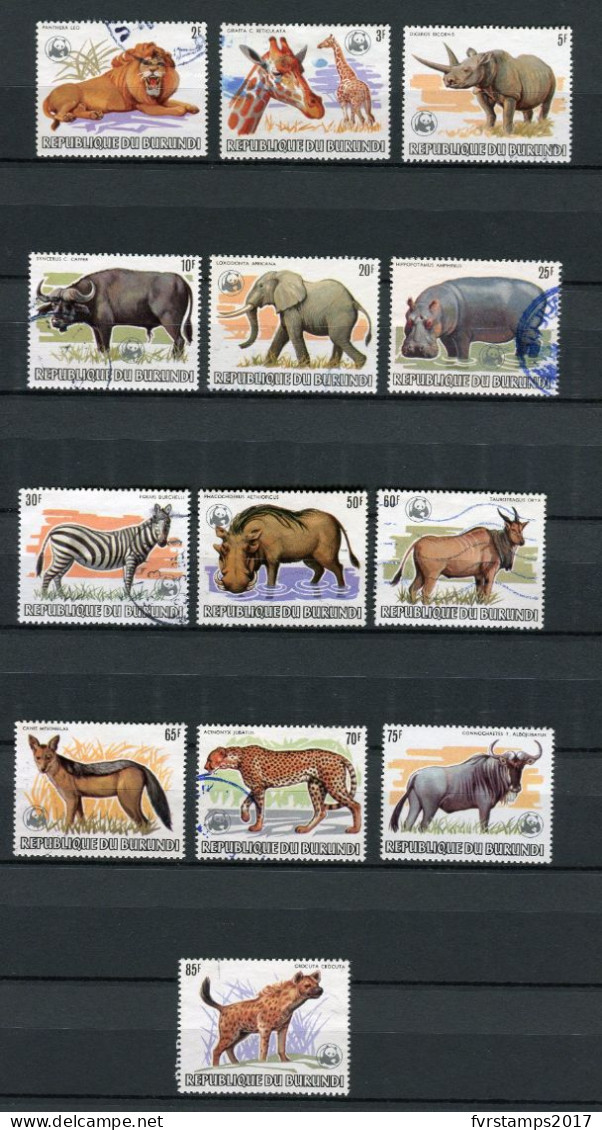 Burundi - 1983 - OCB 892-904 - Used Oblitéré  - Dieren Afrika Animaux Fauna Animals - Opdruk Surchargé W.W.F. - Rare !! - Gebruikt