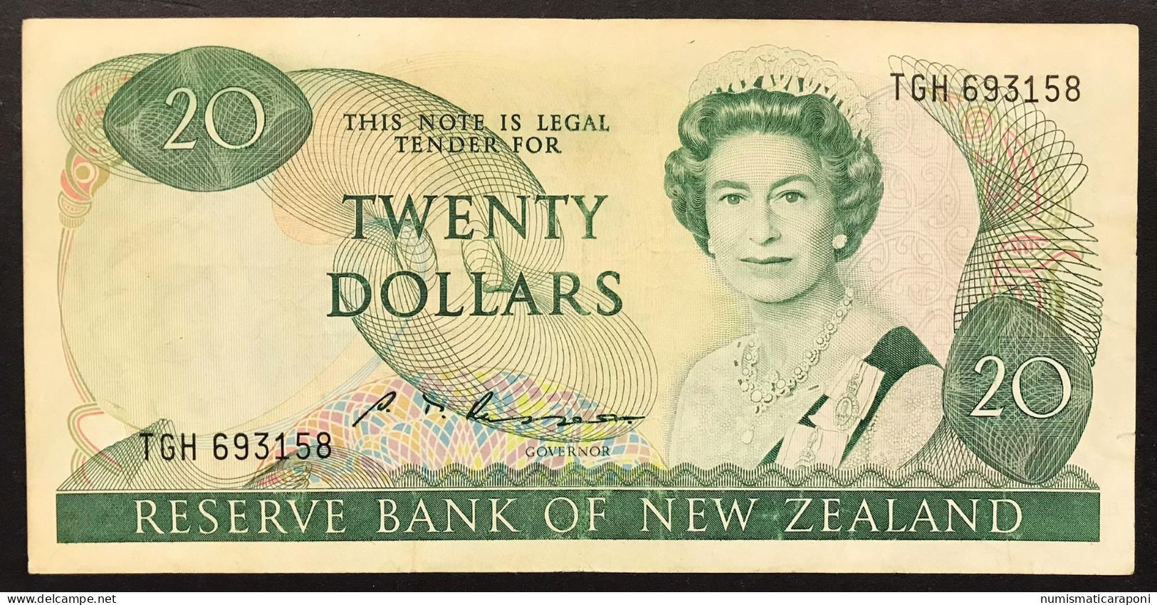 Nuova Zelanda NEW ZEALAND 20 Dollars Km#173b 1985-1989 Bb Taglietto LOTTO 4483 - Nieuw-Zeeland