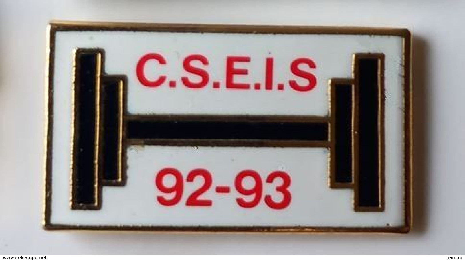 QQ202 Pin's Cseis Musculation Haltérophilie C.S.E.I.S 92-93  à Fontainebleau Seine-et-Marne Qualité EGF Achat Immédiat - Haltérophilie