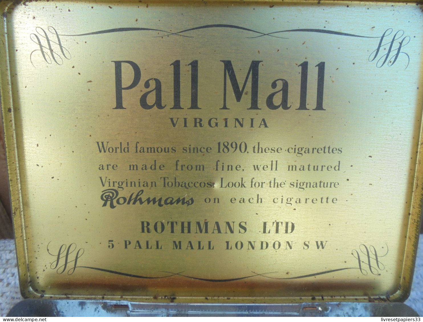Boite (vide) En Métal Rothmans Pall Mall Virginia Médium - Boites à Tabac Vides