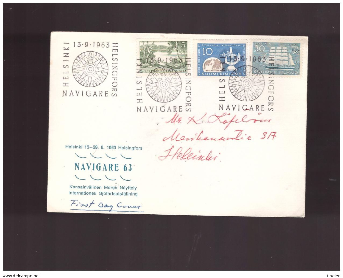 Finlandia - 13 9 1963 Comm Manifestazione Nautica "navigare" - Storia Postale