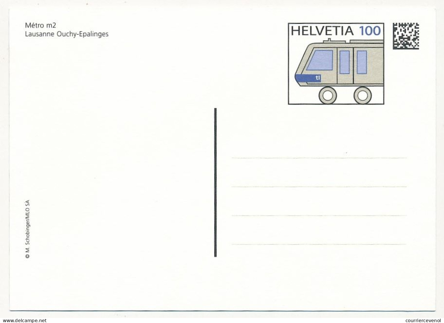 SUISSE - 4 Entiers Postaux - CPs - Métro M2 Lausanne-Ouchy Epalinges - 2 CP Neuves, 2 Obl. 1er Jour Lausanne Epalinges - Stamped Stationery