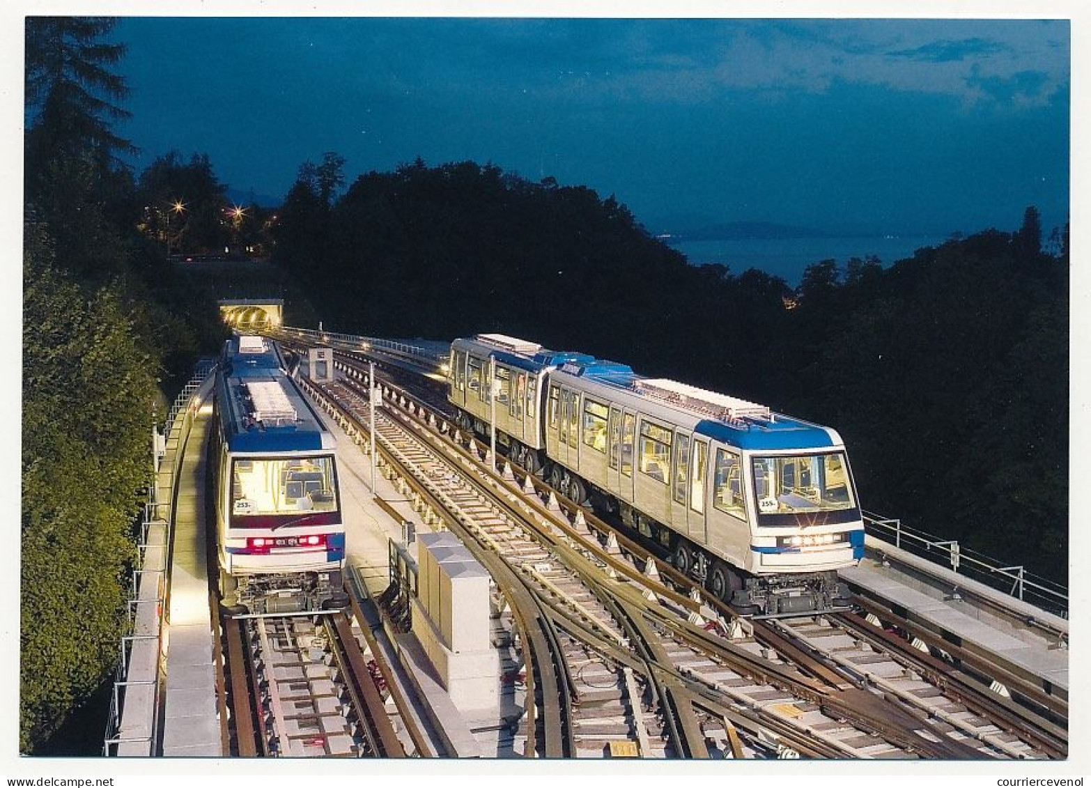 SUISSE - 4 Entiers Postaux - CPs - Métro M2 Lausanne-Ouchy Epalinges - 2 CP Neuves, 2 Obl. 1er Jour Lausanne Epalinges - Entiers Postaux