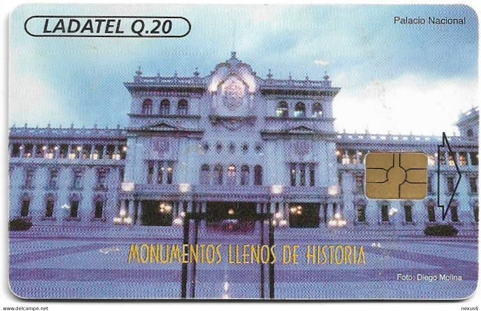 Guatemala - Telgua Ladatel - Palacio Nacional, Gem5 Black, 2000, 20Q, Used - Guatemala