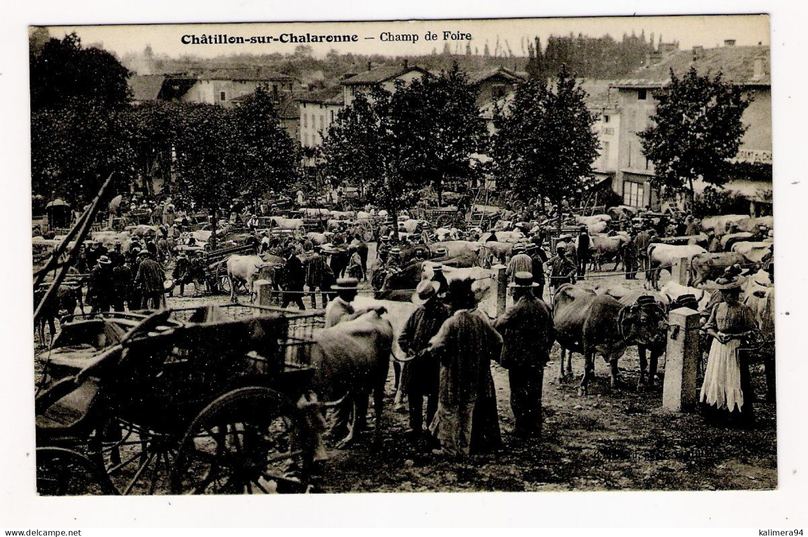AIN  /  CHÂTILLON-sur-CHALARONNE  /  CHAMP  DE  FOIRE  ( Vaches, Scène De Transactions Entre Maquignons, MAQUIGNONNAGE ) - Châtillon-sur-Chalaronne