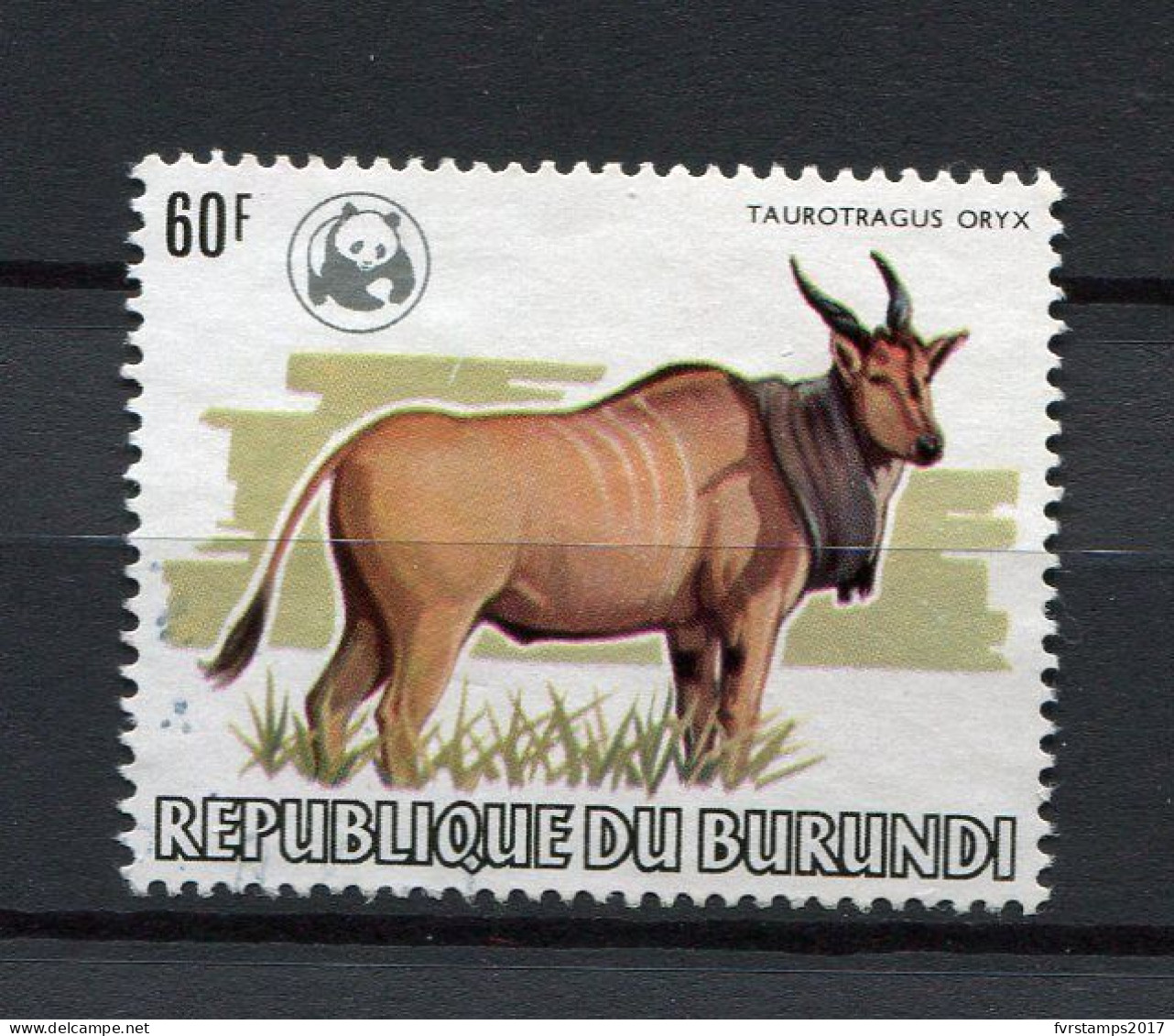 Burundi - 1983 - OCB 900 (60F) - Used Oblitéré  - Dieren Afrika Fauna Elandantilope Oryx éland - Opdruk Surchargé W.W.F. - Gebruikt