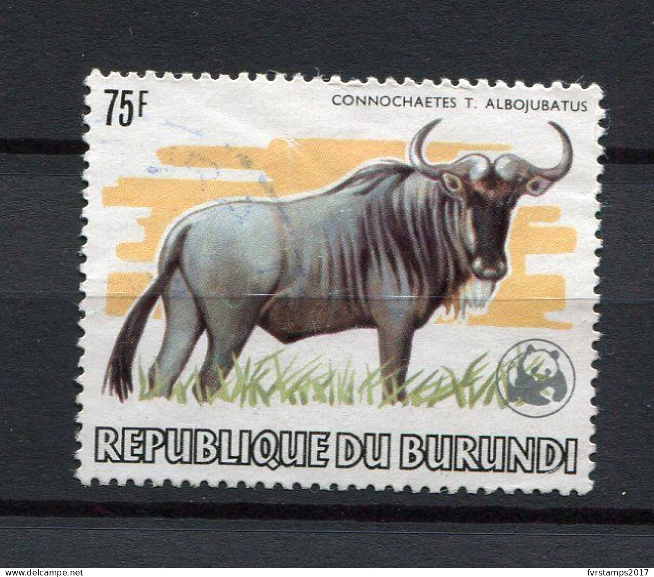 Burundi - 1983 - OCB 903 (75F) - Used Oblitéré  - Dieren Afrika Fauna Gnou Wildebeest - Opdruk Surchargé W.W.F. - Gebraucht