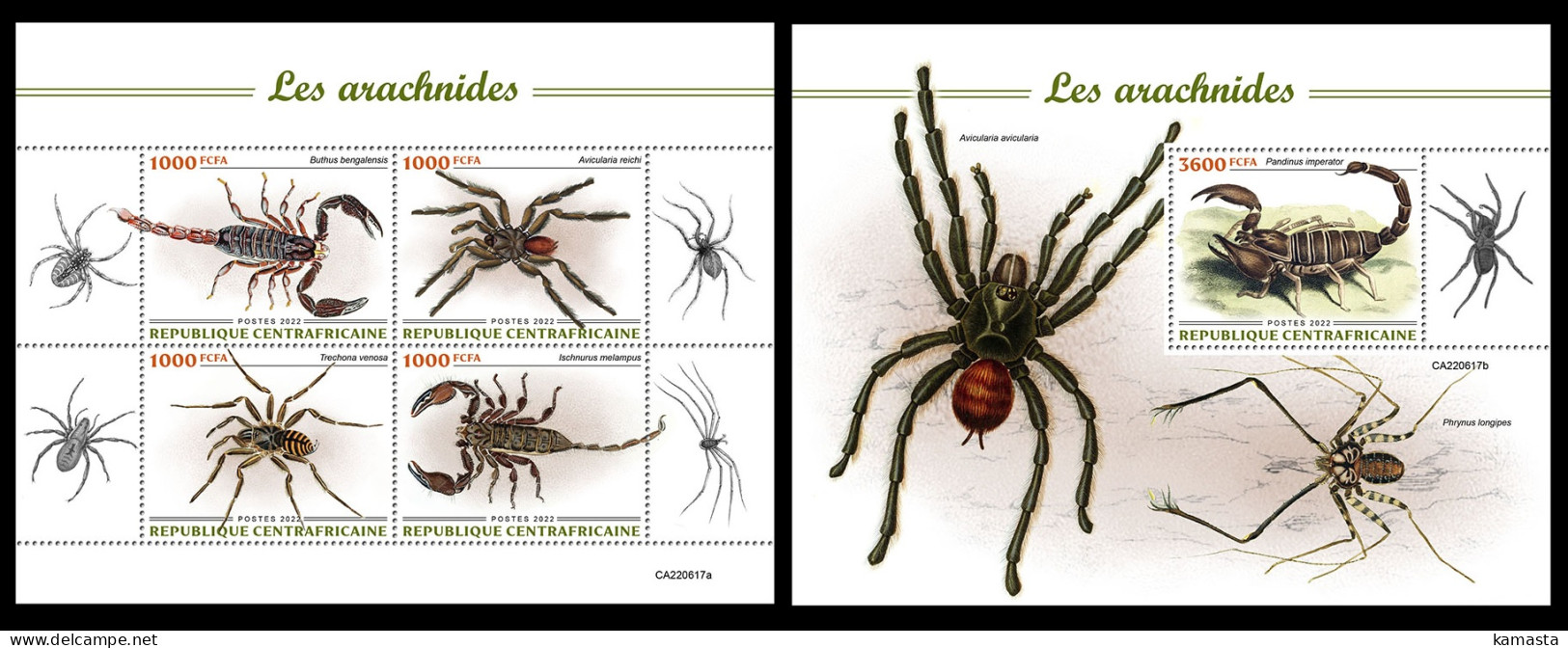 Central Africa  2022 Arachnids. (617) OFFICIAL ISSUE - Arañas