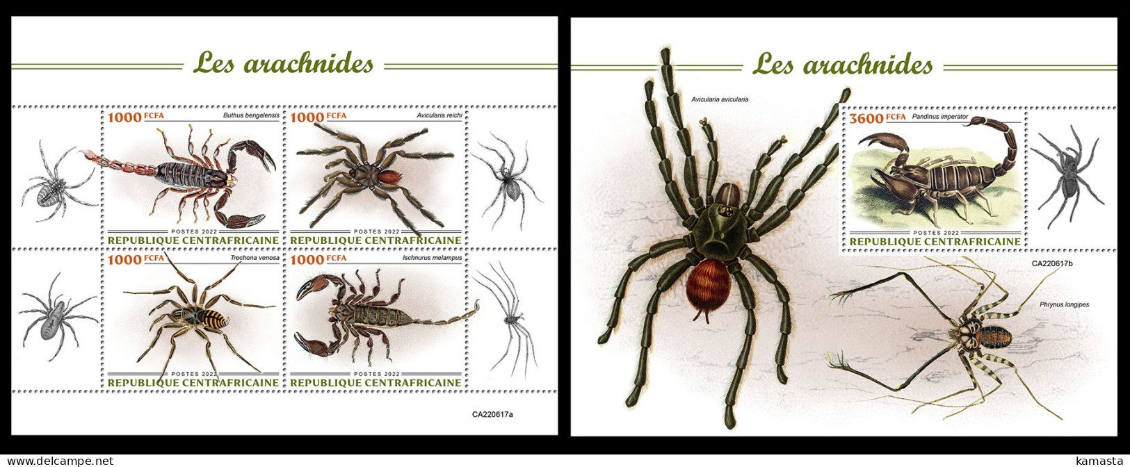 Central Africa  2022 Arachnids. (617) OFFICIAL ISSUE - Araignées