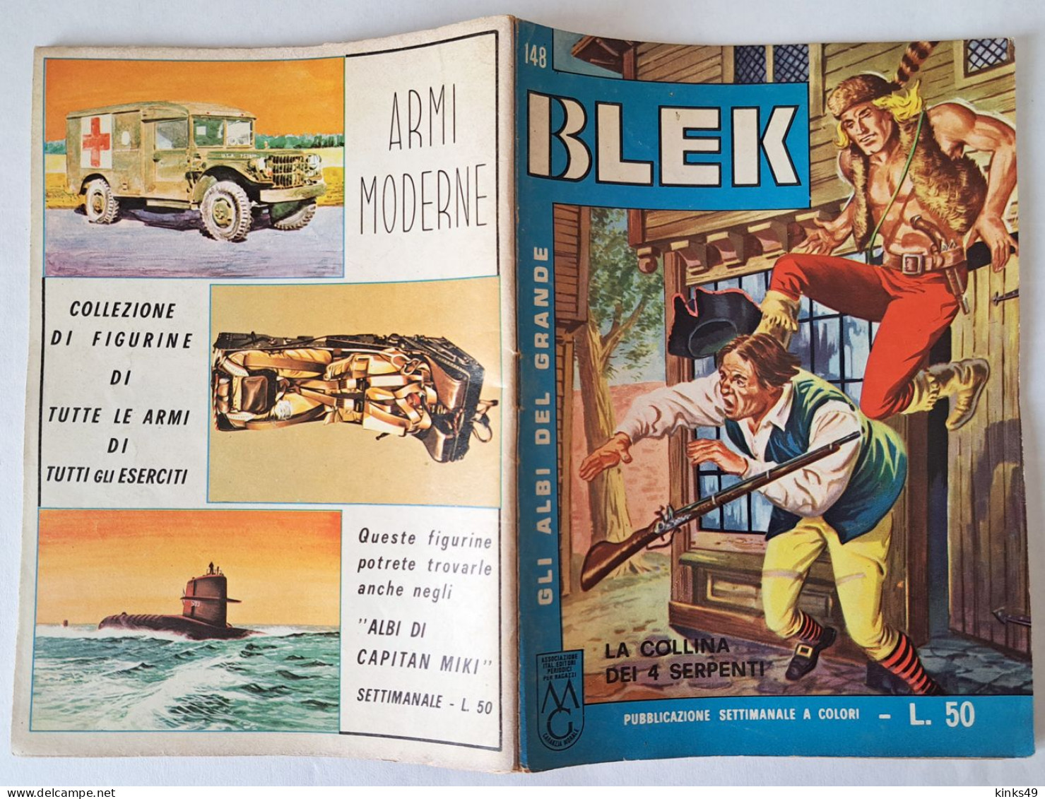 M449> GLI ALBI DEL GRANDE BLEK = N° 148 Del 24 APRILE 1966 < La Collina Dei 4 Serpenti > - First Editions
