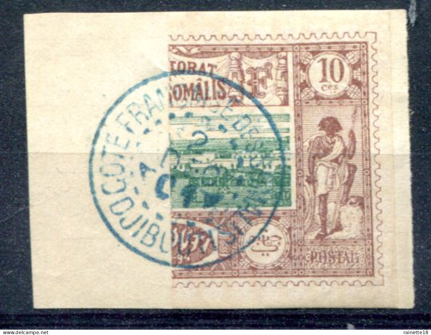 Cote Des Somalis       10A  Droit Oblitéré  Coupé Sur Fragment - Used Stamps