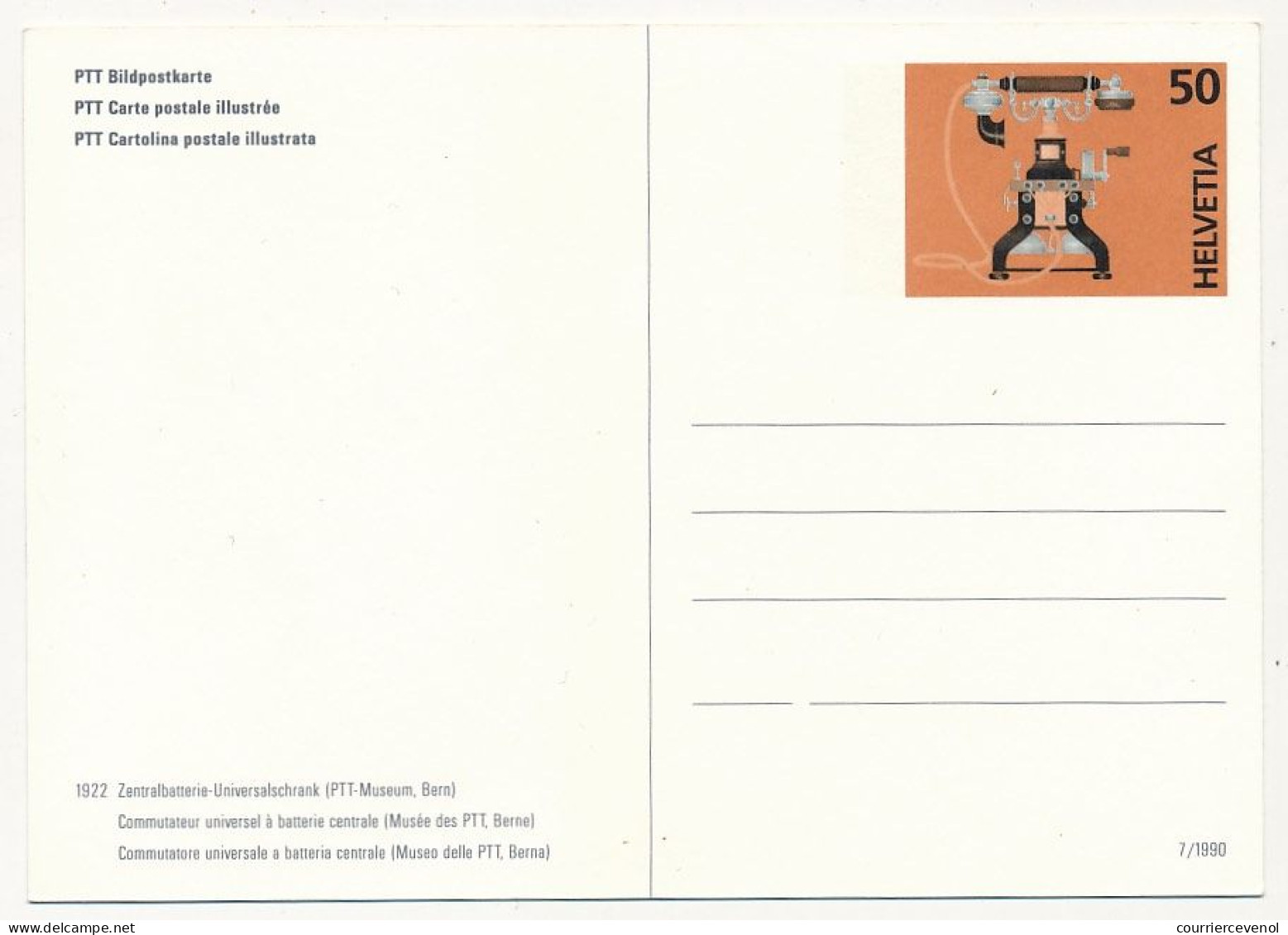 SUISSE - 2 Entiers Postaux - CPs - Commutateur Universel Musée Des PTT - 1 Neuve + 1 Oblit 1er Jour BERN 22/5/1990 - Stamped Stationery