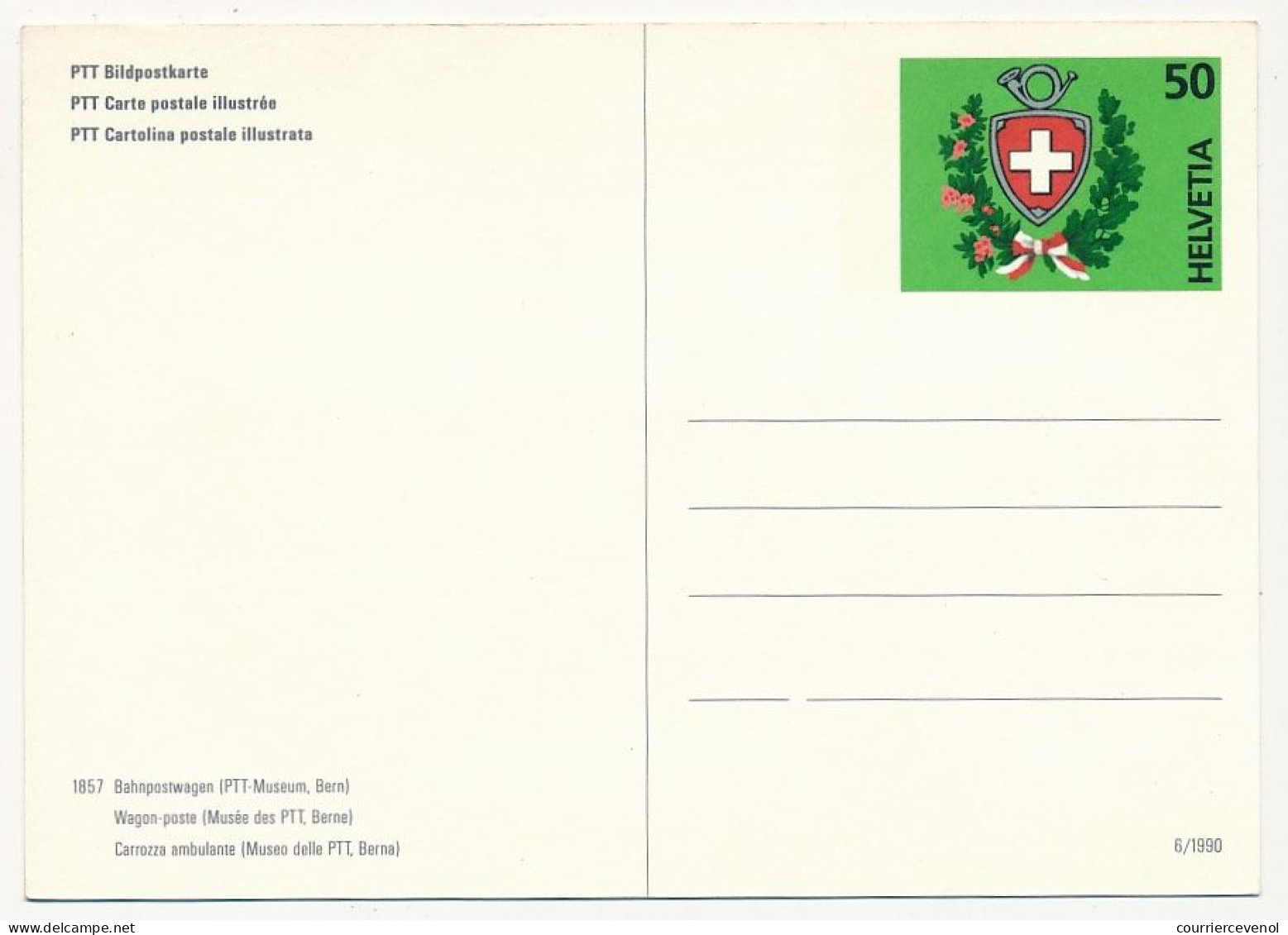 SUISSE - 2 Entiers Postaux - CPs - Wagon Poste Musée PTT Berne - 1 Neuve + 1 Oblit 1er Jour BERN 22/5/1990 - Stamped Stationery