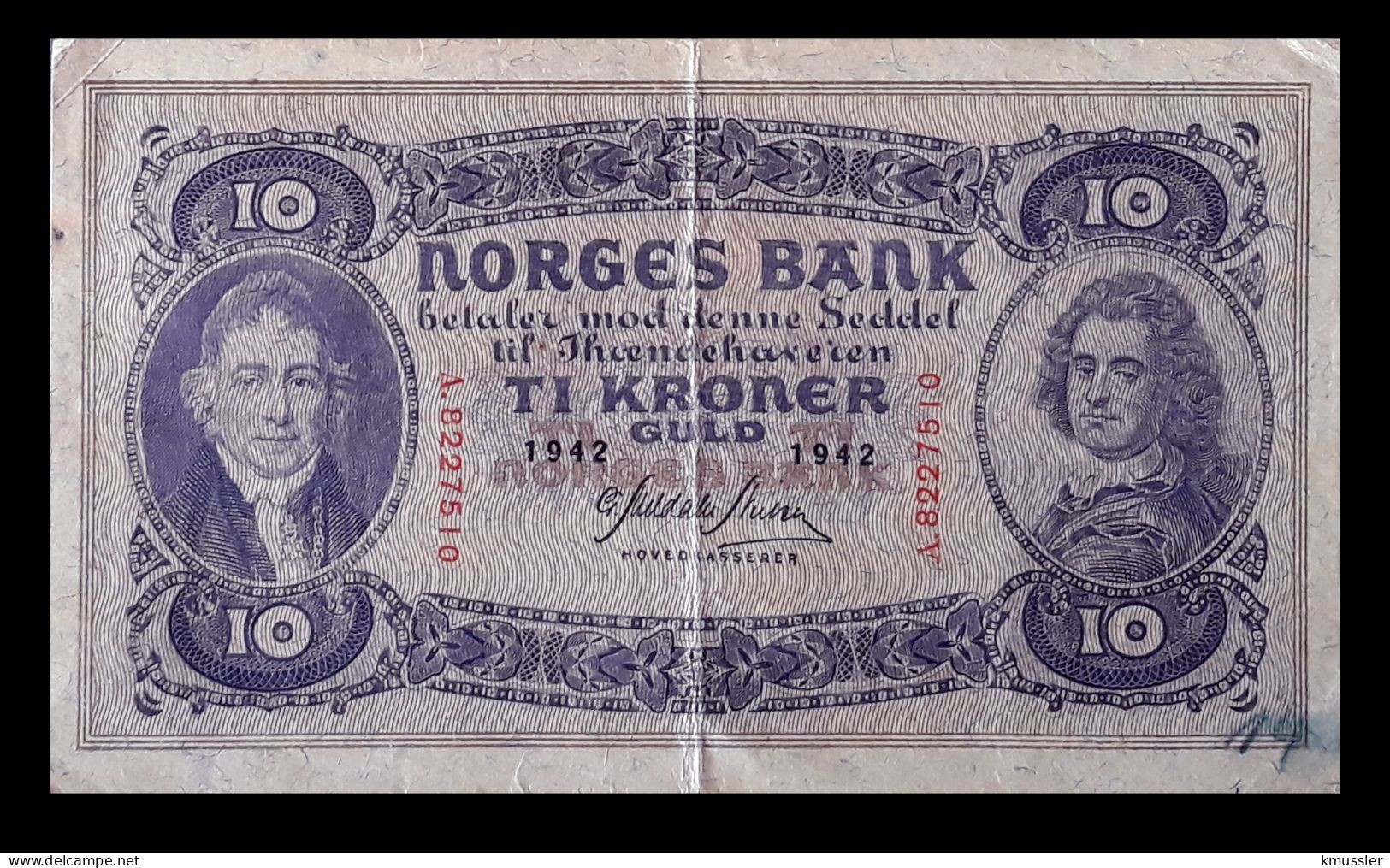 # # # Banknote Norwegen (Norway) 10 Kroner 1942/1944 # # # - Norwegen