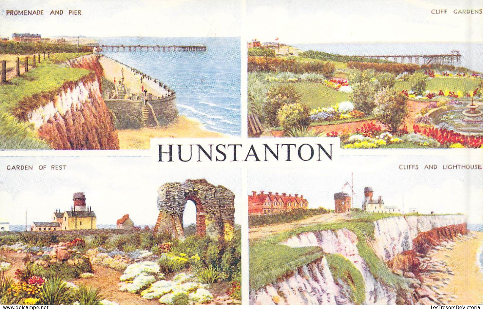 ANGLETERRE - Hunstaton - Promenade And Pier - Garden Of Rest - Cliff Gardens - Cliffs And.. - Carte Postale Ancienne - Andere & Zonder Classificatie