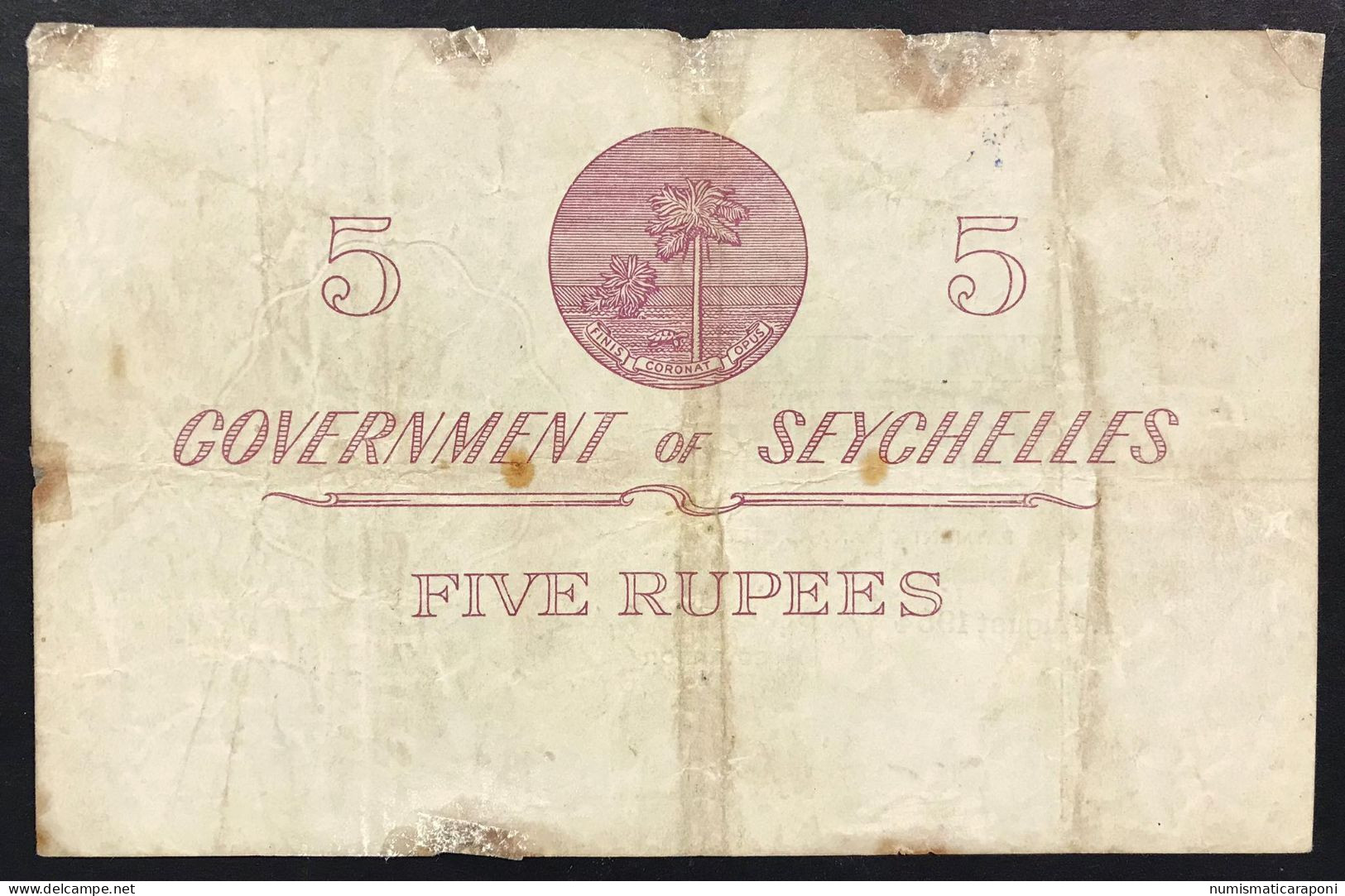 Seychelles 5 RUPEES  1954 Pick#11a   LOTTO 4491 - Seychellen