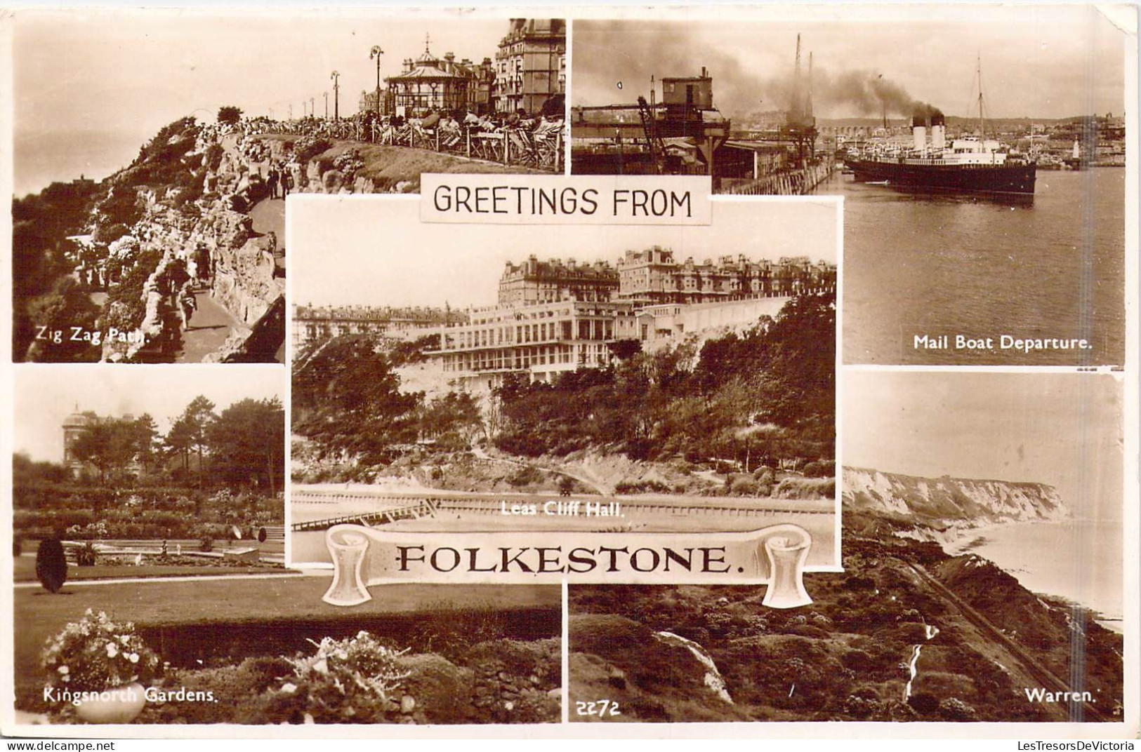 ANGLETERRE - Greetings From Folkestone - Carte Postale Ancienne - Andere & Zonder Classificatie