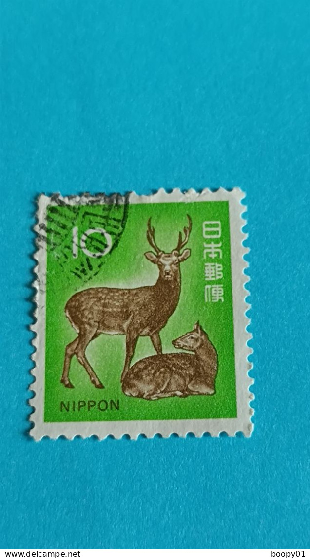 JAPON - JAPAN - Timbre 1972 : Animaux - Cerf Et Biche Sika (Cervus Nippon) - Gebruikt