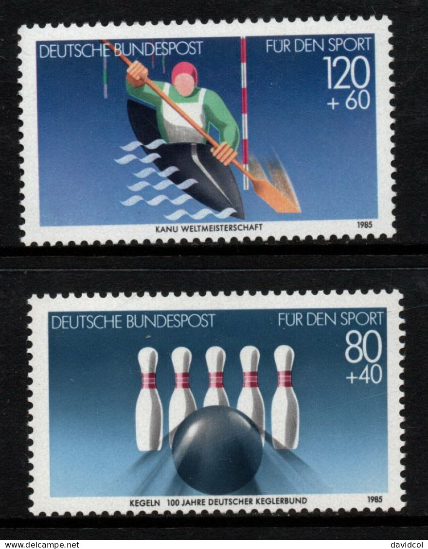 2526 - GERMANY - 1985 - MI#:1238-1239 - MNH - BOWLING AND KAYAKING - Bocce