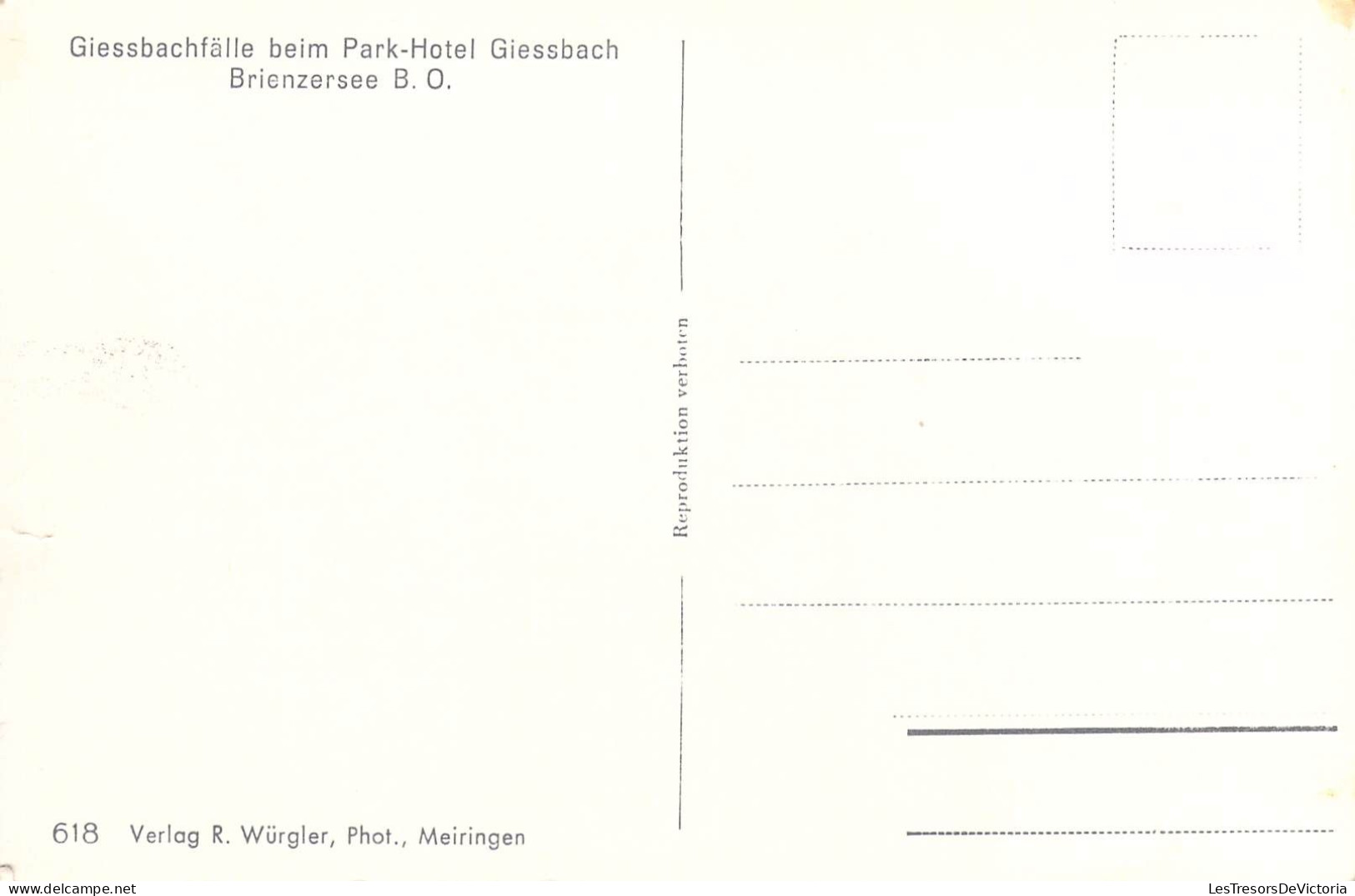 SUISSE - Giessbachfalle Beim Park-Hotel Giessbach Brienzersee B.O.  - Carte Postale Ancienne - Brienz