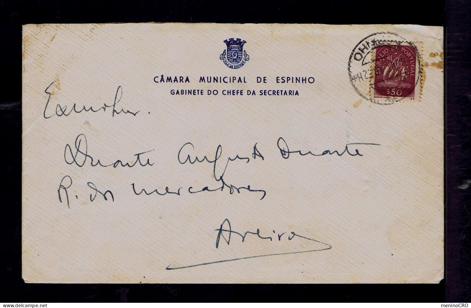 Gc7563 PORTUGAL Date-pmk 1949 Mailed ESPINHO »Aveiro - Flammes & Oblitérations