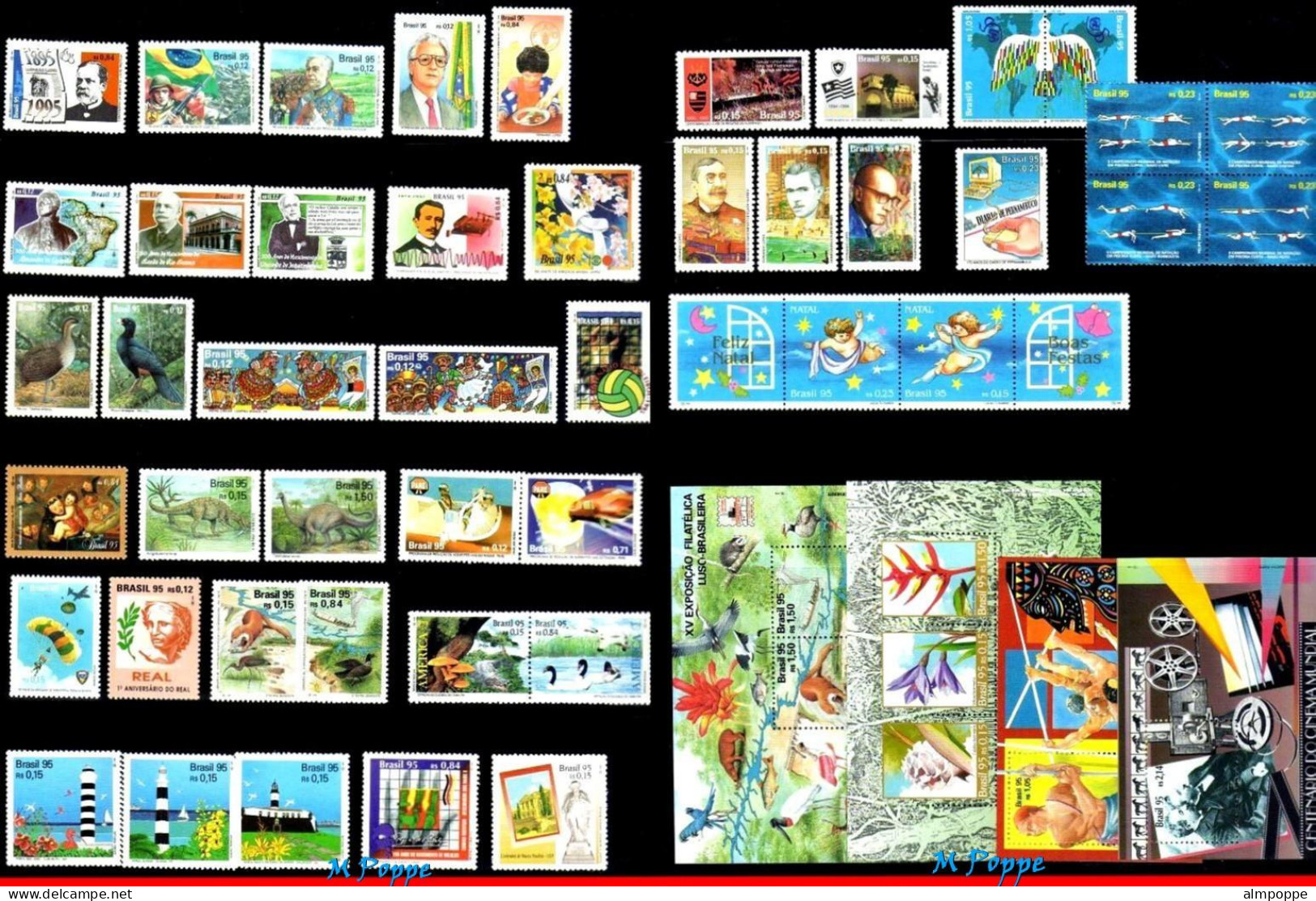 Ref. BR-Y1995 BRAZIL 1995 - ALL STAMPS ISSUED, FULLYEAR, SCOTT 2525 TO 2569, MNH, . 52V - Annate Complete