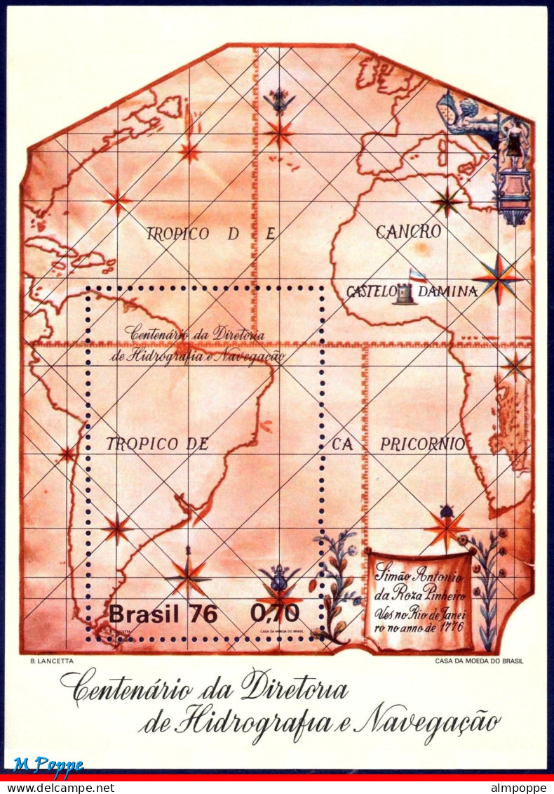 Ref. BR-Y1976-SS BRAZIL 1976 - ALL SOUVENIR SHEETS OFTHE YEAR, SCOTT 1426 1484, ALL MNH VF, . 2V Sc# 1426+1484 - Komplette Jahrgänge