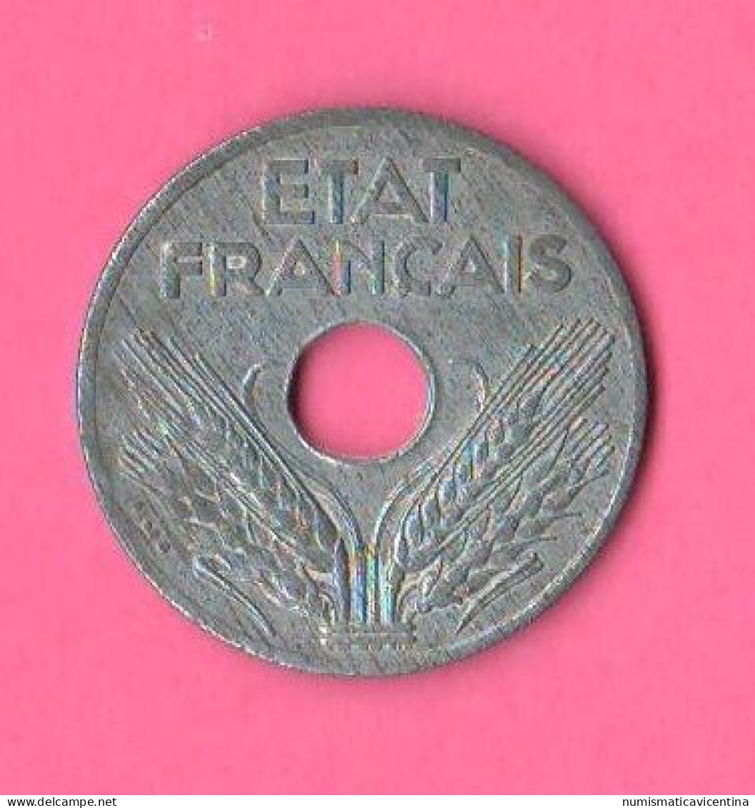 France  20 Centimes 1941 Francia Typological Zinc Coin - 20 Centimes