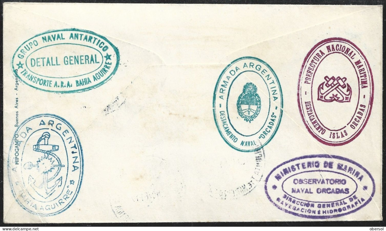 Argentina 1961 Beautiful Antarctica Thematic Multi Franked Cover SeveralCancels $$$ - Covers & Documents