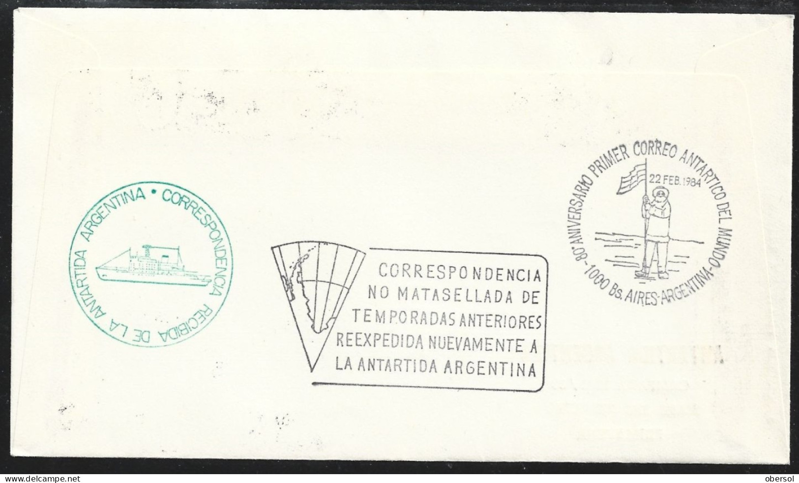 Argentina 1983 / 4  Antarctic Campaign Mixed Franking With Interesting Cancels On Both Sides Cover - Lettres & Documents