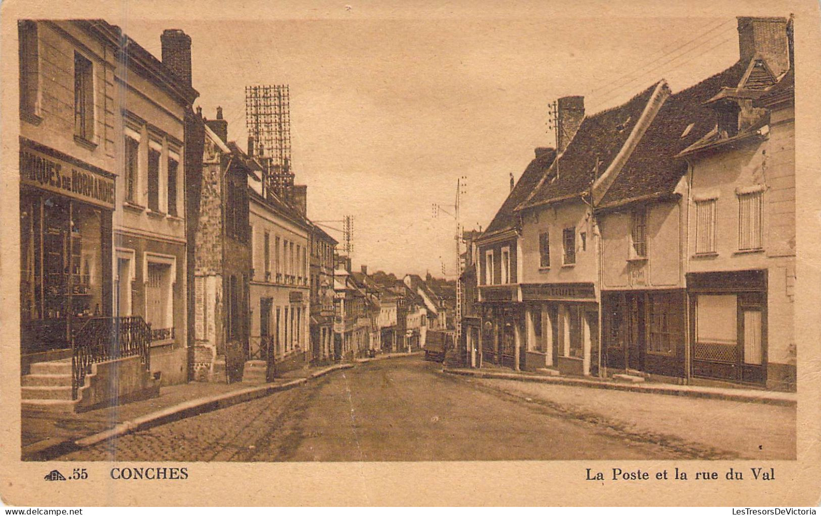 FRANCE - 27 - CONCHES - La Poste Et La Rue Du Val - Carte Postale Ancienne - Evreux