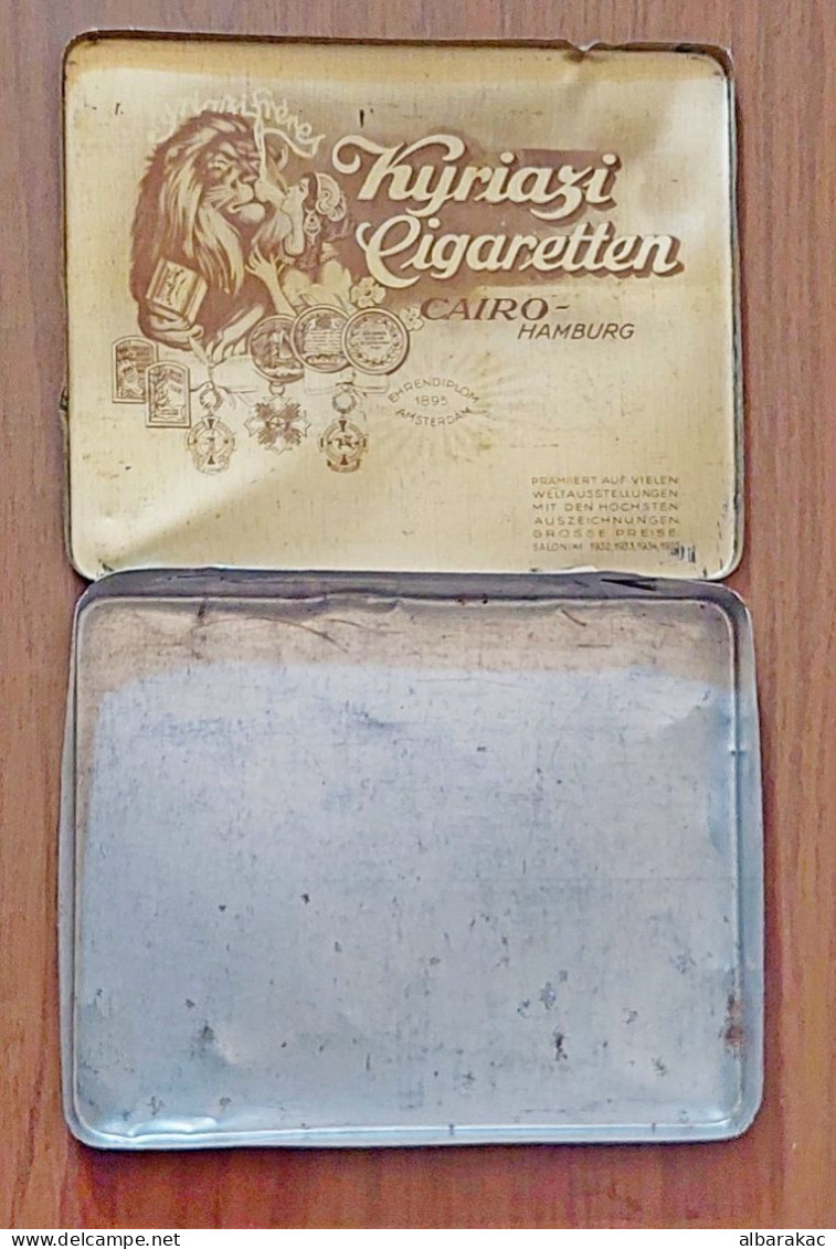 Kyriazi Astra Cairo Hamburg Tobacco 50 Cigarettes ,old Tin Box Empty Case Deutschland - Sigarettenkokers (leeg)