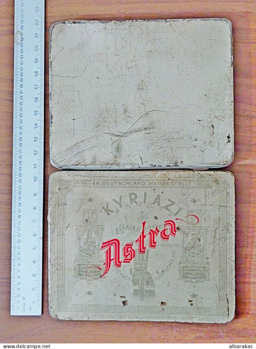 Kyriazi Astra Cairo Hamburg Tobacco 50 Cigarettes ,old Tin Box Empty Case Deutschland - Sigarettenkokers (leeg)