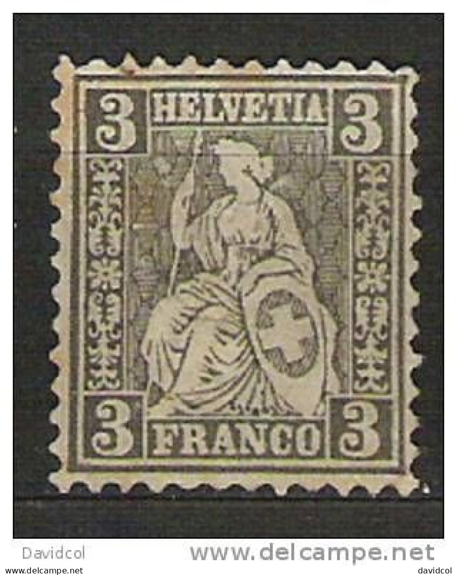 2536C - SWITZERLAND - 1862 - MI#: 21 - MINT - SITZENDE HELVETIA - Nuevos