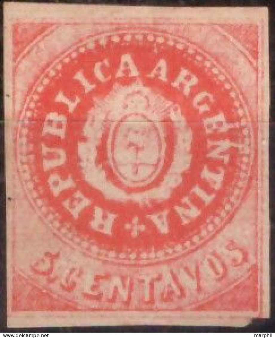 Argentina 1862 MiN°5 II M(*) No Gum  Vedere Scansione - Neufs