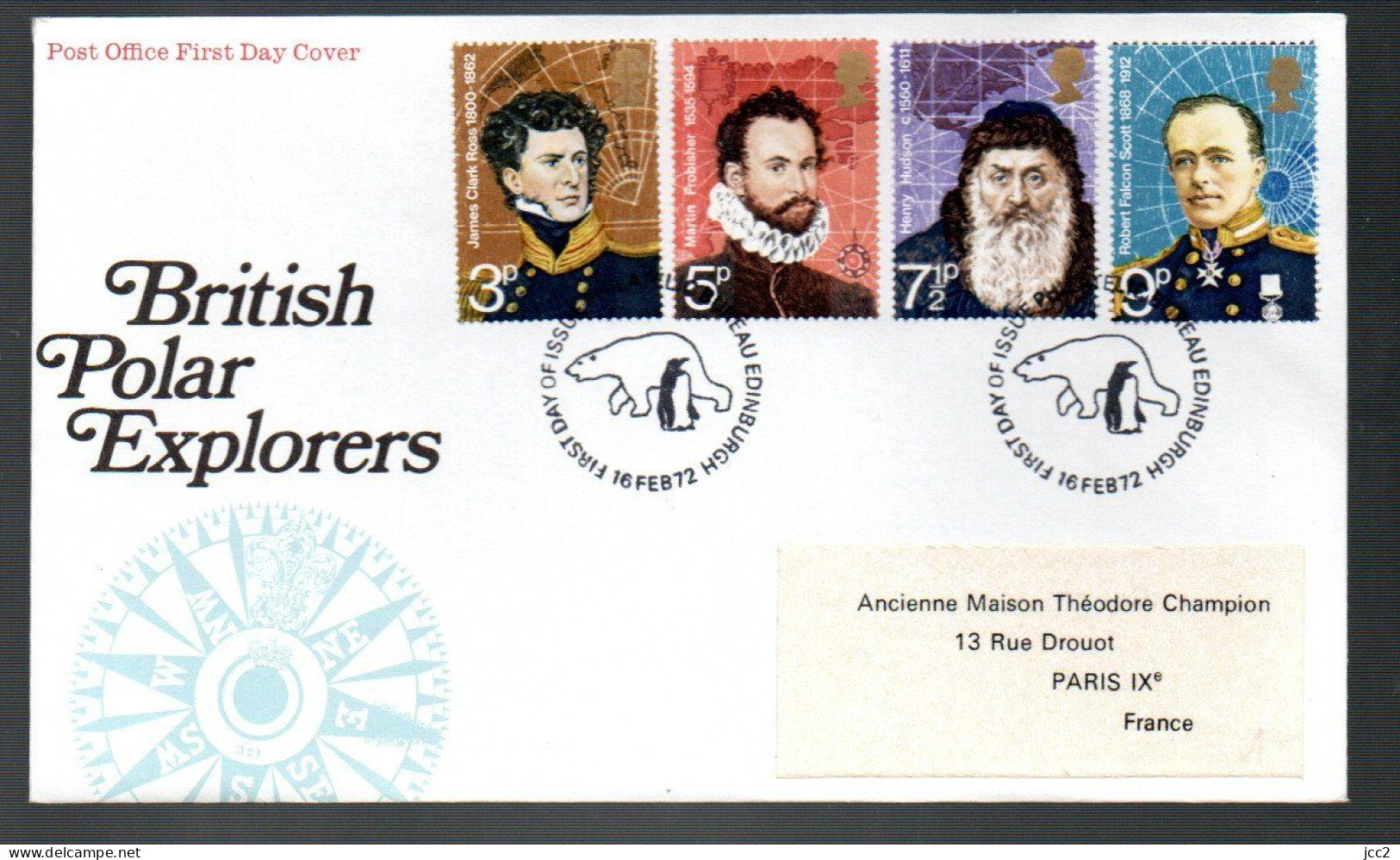 British Polar Explorers 16 Feb 72 - Storia Postale