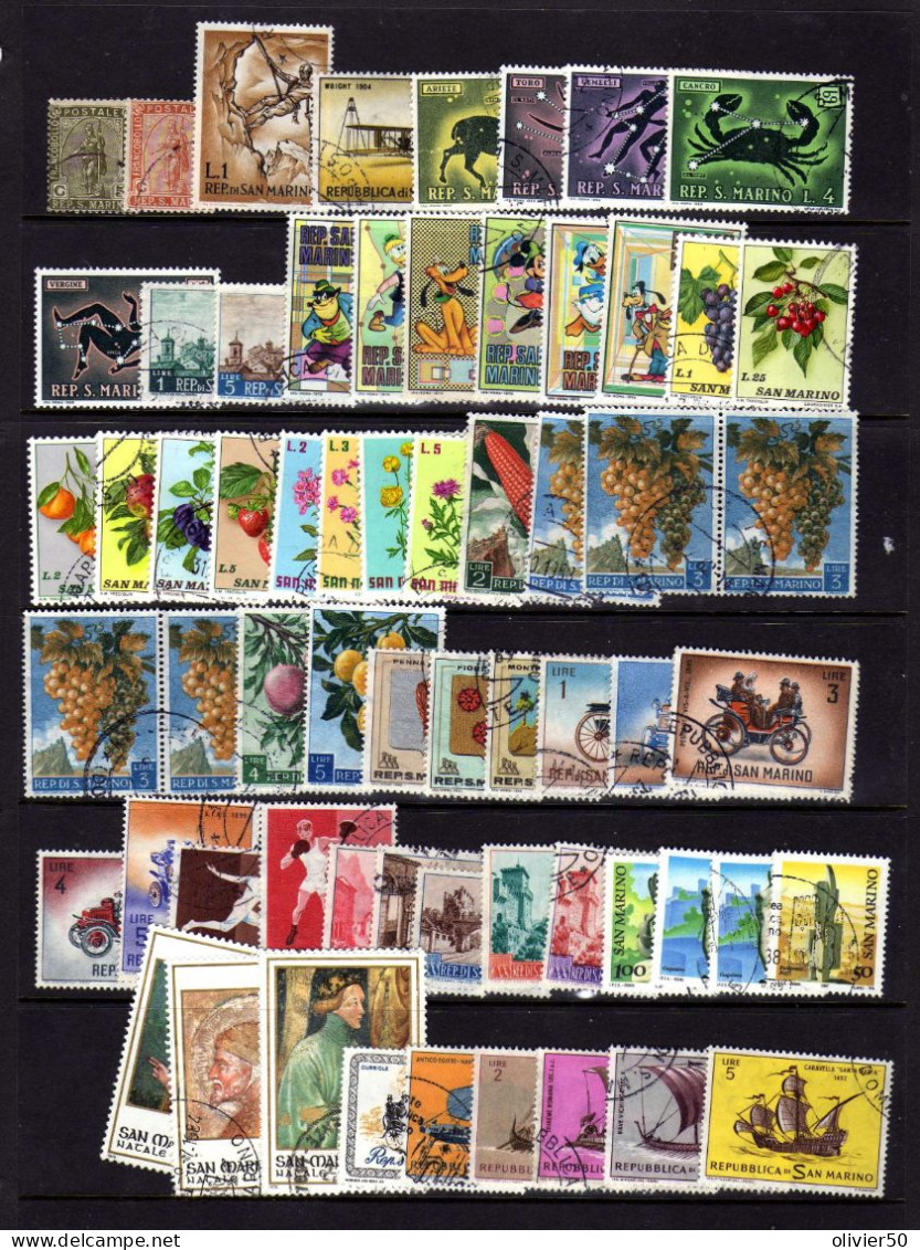 Saint-Marin - Disney - Flore - Transports - Obliteres - Used Stamps