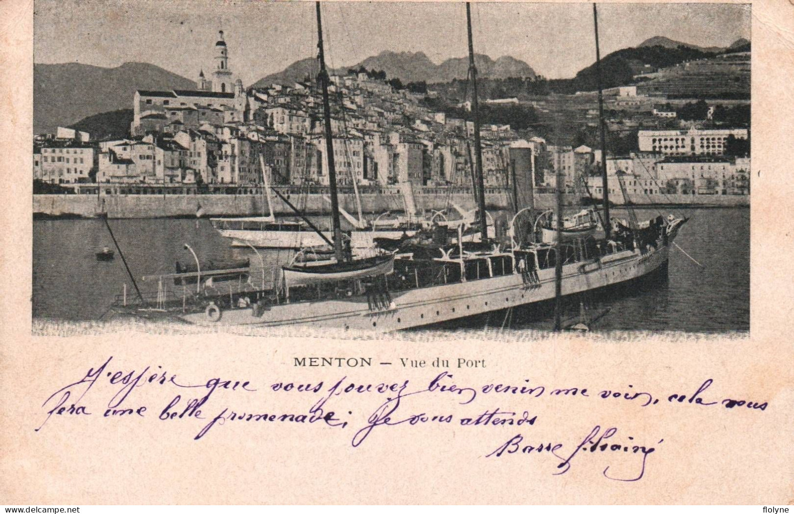 Menton - Vue Du Port - Bateau Vapeur - Menton