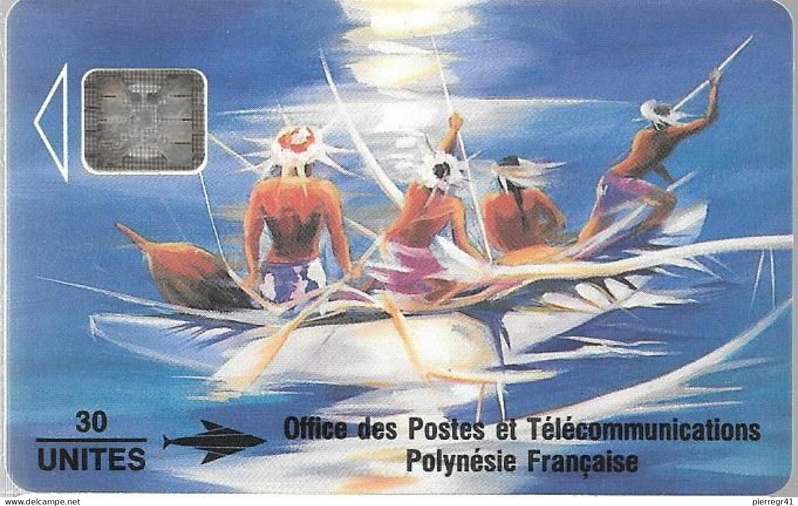 CARTE-PUCE-POLYNESIE-PF12Aa-30U-2/93-SC5-SOLEIL LEVANT-R°GLACE-/V°Bleu-LOT N°00231-1 0 Env-Utilisé-TBE - Polynésie Française