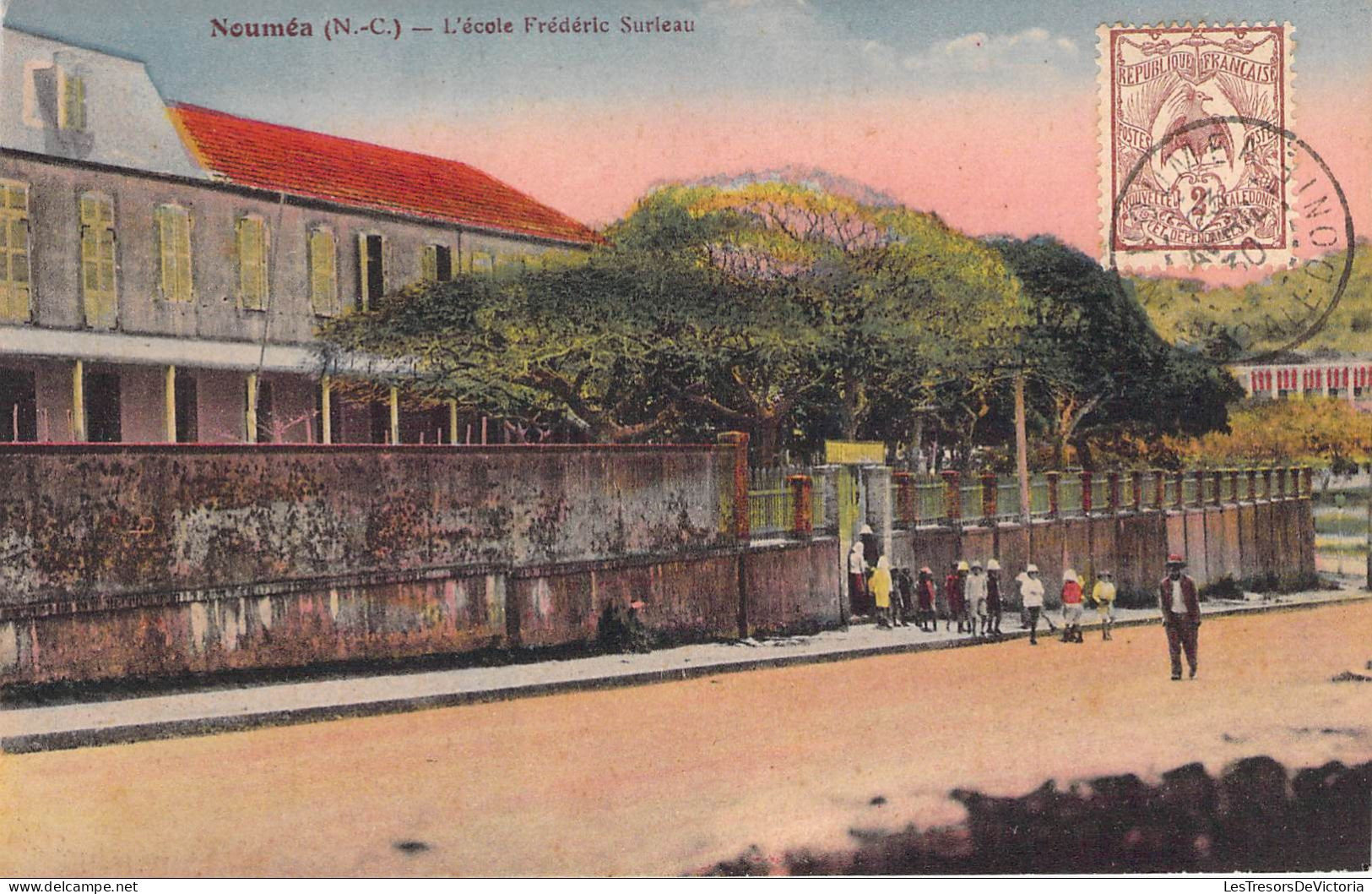 Nouvelle Calédonie - Nouméa - L'école Frédéric Surleau - Colorisé - Animé - Enfant - Carte Postale Ancienne - New Caledonia