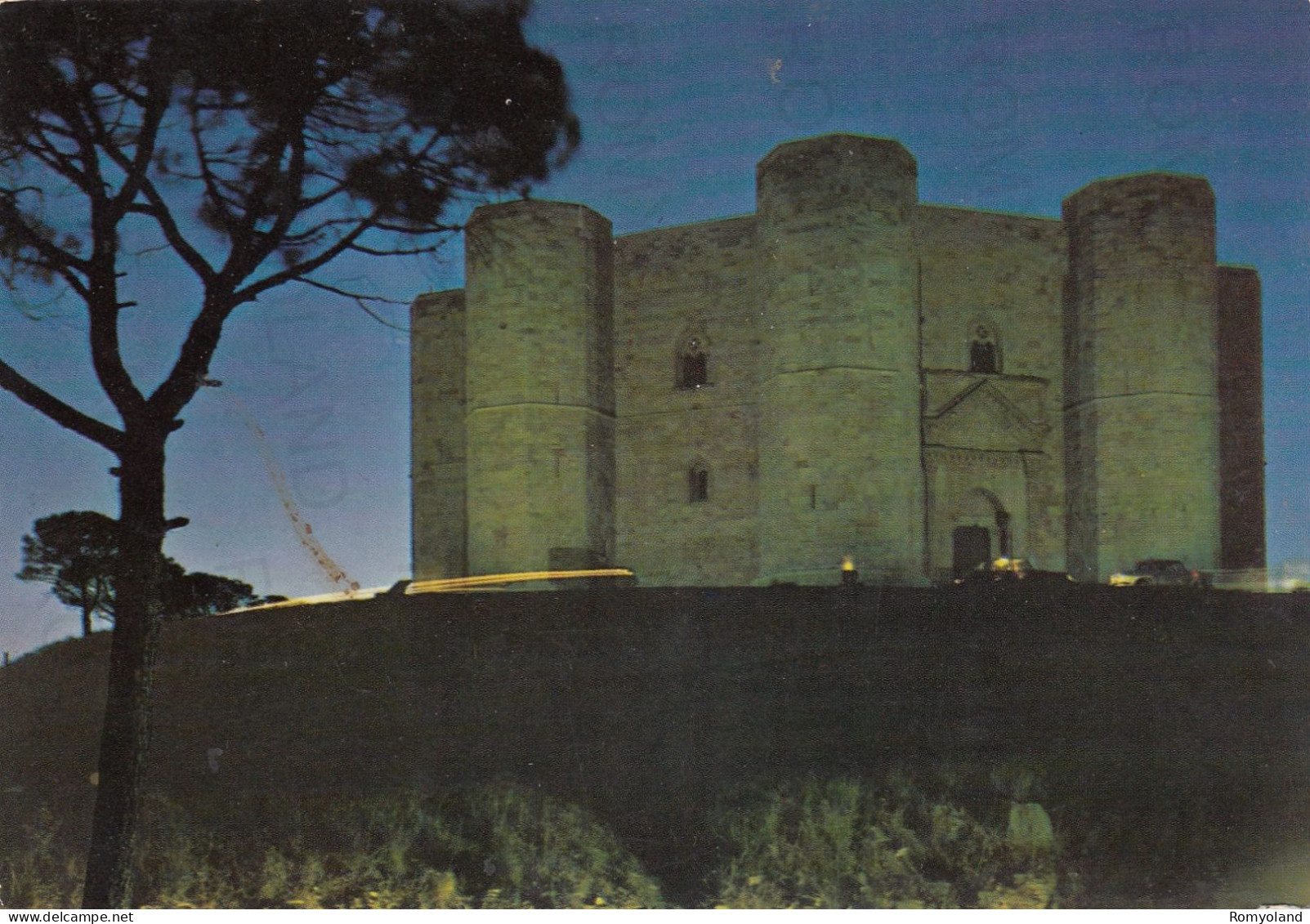 CARTOLINA  ANDRIA,PUGLIA-CASTEL DEL MONTE-NOTTURNO-STORIA,MEMORIA,CULTURA,IMPERO ROMANO,BELLA ITALIA,VIAGGIATA 1971 - Andria